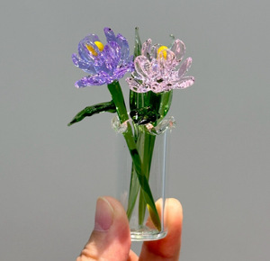 Nuovo Design 2025: Fiori di Cristallo Fatti a Mano, Calla e Tulipani Colorati, <span class=keywords><strong>Vaso</strong></span> di Fiori in Vetro, Fiori Artificiali per Decorazione da Scrivania - Product Image 2
