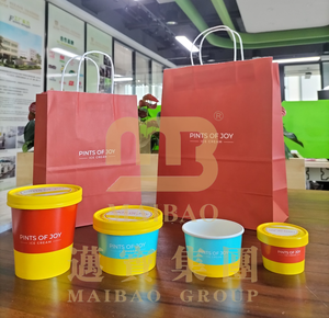 En gros, Emballages jetables pour crème glacée : Manchons coniques, Tubes, Gobelets à boule roulante avec couvercle et cuillère, pour camions de vente ambulante, voitures et camions - Product Image 3