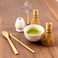 Service à thé Matcha 5 pièces avec logo personnalisé bol à Matcha japonais Whisker à thé set Matcha Oem en bambou avec boîte cadeau