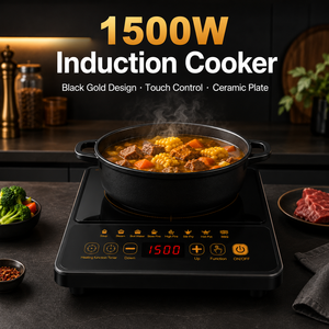 Cocina <span class=keywords><strong>de</strong></span> Inducción Portátil 1500W 3 <span class=keywords><strong>en</strong></span> 1, Wok, Olla Eléctrica, Vaporera, Sensor Táctil Inteligente con Temporizador y Bloqueo para Niños KI02010 - Product Image 3