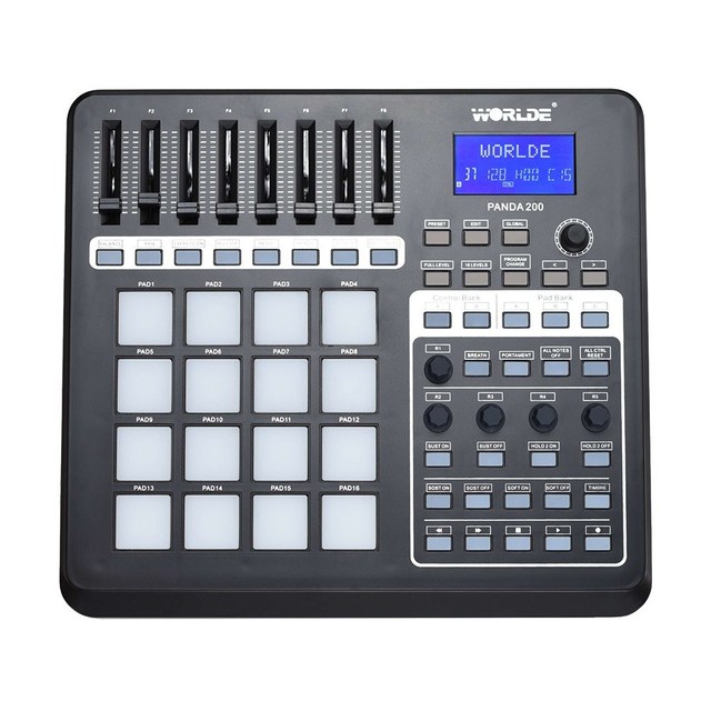 PANDA200 Portable USB MIDI Pad Controller 16 Drum Pads with USB Cable