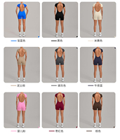 Combinaison de sport sans dos personnalisée, effet galbe fessier, anti-transpiration, sans couture, en Spandex/Nylon, à bretelles spaghetti, pour le fitness