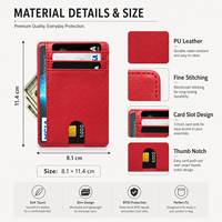 Porte-cartes en cuir PU avec blocage RFID, logo personnalisé, portefeuille d'affaires, étui pour cartes de visite personnalisé, cadeau promotionnel