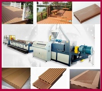 Ligne de production de profilés WPC à double vis entièrement automatique pour terrasses, étanches et ignifuges, avec contrôle PLC par extrusion