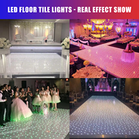 White Glossy LED Starry Dance Floor Tiles for Wedding Stage Deceration