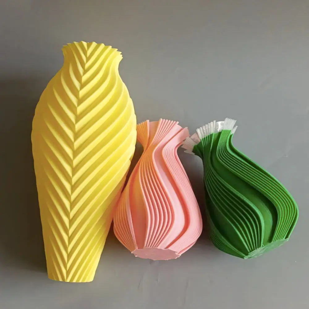 Neues Design Small Artwork 3D-Druckservice Kunden spezifische Blumenvase aus Kunststoff FDM SLA SLS 3D-Druckvase