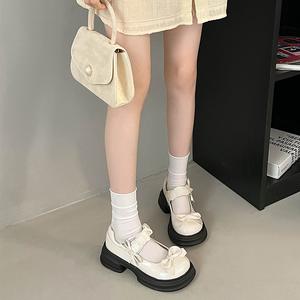 Chaussures à plateforme à bout ouvert pour femmes, série Black Sun, talon épais, coupe basse, style français léger, Mary Jane, cuir unique, vernis - Product Image 3