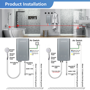 Chauffe-eau électrique en plastique à haute efficacité 24000W 380V 3 phases Chauffage instantané <span class=keywords><strong>Douche</strong></span> <span class=keywords><strong>extérieure</strong></span> avec protection de sécurité - Product Image 6