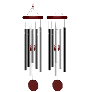 Carillons à vent apaisants et melodiques de 32 pouces avec logo personnalisé, en aluminium thermolaqué, ornements de jardin, cadeaux pour la cour et les voisins - Product Image 1