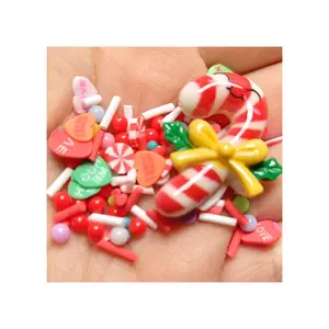 1bag customizable christmas decoration supplies candy bar love heart kawaii stickers clay slices
