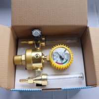 Regulator Tekanan Gas Las Industri Argon CO2 Twin Tube Flowmeter G5/8 Inlet untuk Penggunaan Bengkel MIG TIG