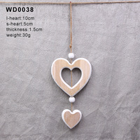 Ornements en bois multi-styles en forme de cœur, style vintage minimaliste, décoration intérieure, décorations de mariage, artisanat DIY
