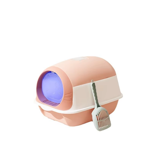 Bac à litière pour chat extra large 50x35x36 cm en PP, capacité 20L, avec couvercle rabattable et lumière de stérilisation - Product Image 2