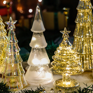 New Design Glass <b>Christmas</b> Luminous Glowing <b>Tree</b> Ornaments for Home <b>Desktop</b> Decorations Xmas Gifts - Product Image 4