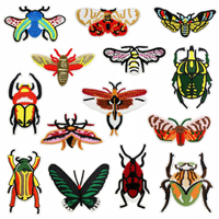 Patch thermocollant brodé motif papillon de dessin animé, insecte, musée pour la décoration de manteaux, chapeaux et tissus