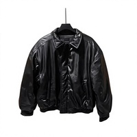 Blouson bomber noir pour homme, col rabattu, fermeture éclair, style décontracté, automne, manches classiques, couleur unie