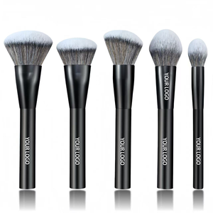 Ensemble de pinceaux à maquillage MARI pour le visage, en bois massif, manche en aluminium, poils synthétiques, personnalisé, grand format, pour le <span class=keywords><strong>blush</strong></span> et la poudre - Product Image 1