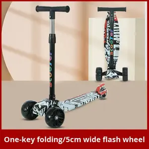 Patinete <span class=keywords><strong>con</strong></span> Marco de Acero, Plegable <span class=keywords><strong>con</strong></span> un Botón, para Edades de 2 a 8 Años, Altura Ajustable, 3 Ruedas, 3 en 1, MIGAO - Product Image 3