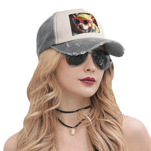 Imagen personalizada estilo americano gorra de béisbol de vaquero moda 6 paneles borde curvo Logotipo de goma sublimado letra impresa pequeña MOQ - Product Image 1