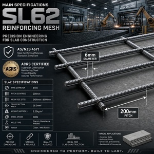 Maille soudée d'armature haute résistance certifiée ACRS SL62, fil de 6 mm, norme AS/NZS 4671, pas de 200 mm, <span class=keywords><strong>gabion</strong></span>, <span class=keywords><strong>prix</strong></span> direct usine - Product Image 3