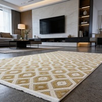 Tapis de luxe en microfibre tissée sur mesure en gros, tapis en polyester rouge de grande taille pour la maison, le salon, le bureau