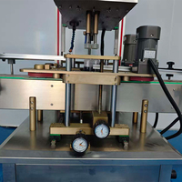 Machine de bouchage de bouteilles pneumatique entièrement automatique, bouchonneuse à haute efficacité pour le remplissage de boissons en plastique/verre, eau, jus