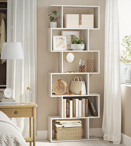 Étagère à livres de style moderne pour salon, chambre à coucher, bureau, <span class=keywords><strong>blanc</strong></span>, 24 x 70 x 191 <span class=keywords><strong>cm</strong></span>, bibliothèque à 6 niveaux, séparateur de pièce pour la maison - Product Image 2