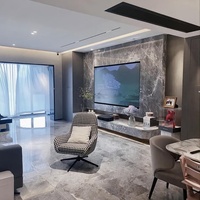 Panneau mural en bois de bambou couleur marbre imperméable pour l'intérieur, idéal pour la décoration murale derrière le téléviseur, avec garantie de 5 ans