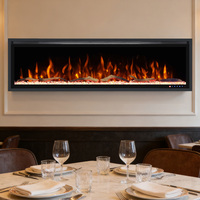 Cheminée électrique à flamme artificielle avec télécommande et protection contre la surchauffe pour restaurant