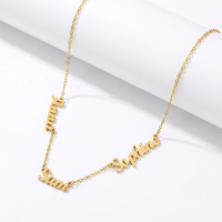Collier personnalisé avec nom, chaîne en acier titane avec fermoir réglable, pendentif en acier inoxydable avec lettre personnalisée