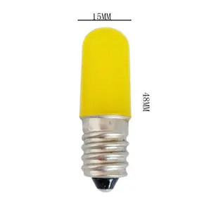 Mini culot à vis E12 E14 12V 24V ampoule LED jaune 1.5W T15 E12 ampoule à filament jaune