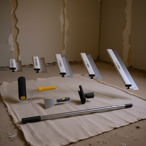 Juego de espátulas para alisar paneles de yeso Vevor, 7, 10, 14, 16, 24 pulgadas, con cuchillas de acero inoxidable y mango extensible de 34 pulgadas para reparación de paneles de yeso - Product Image 2