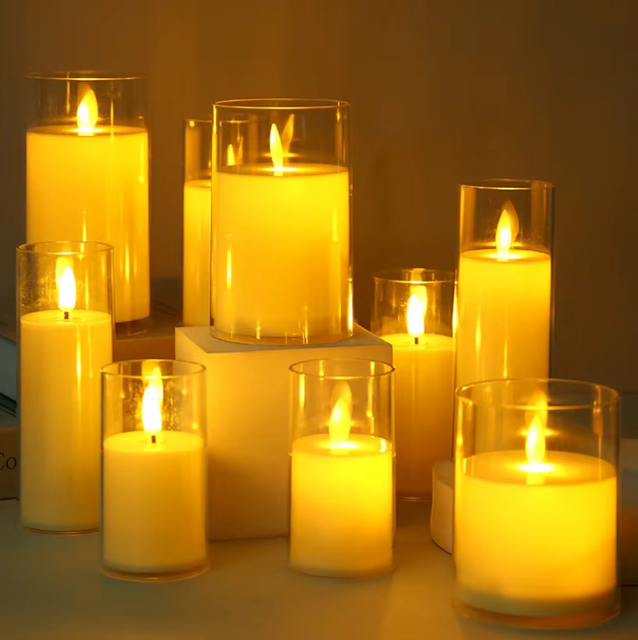 Electric Flameless Candles Battery Power Led Candles Dancing Bullet Flame Option Wedding Party Decoration Led Candles Light