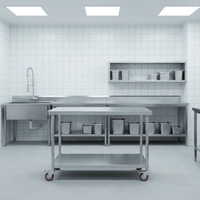 Table de travail en acier inoxydable pour la préparation et le stockage des aliments, équipement de cuisine professionnel pour restaurants et hôtels, prix usine