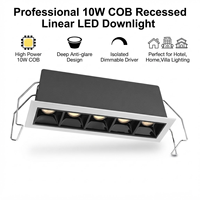 Interrupteur intelligent pour la maison avec pilote DALI, spot LED COB linéaire encastré pour bureau et intérieur, grille de downlight en aluminium