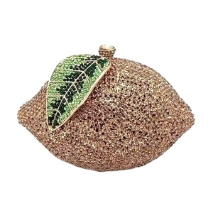 Bolso de mano con pedrería de limón para mujer, bolso de noche con cuentas, patrón geométrico, bolso de mano para fiesta de cóctel - Product Image 4