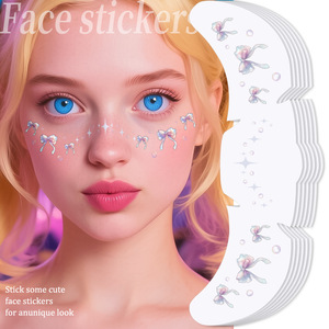 Temporary Face Tattoo <b>Stickers</b> Butterfly Floral Design Waterproof Pet Film <b>Childrens</b> Makeup For Party Events - Product Image 4