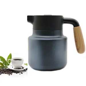 Örnek mevcut 1 litre yalıtımlı kahve termos paslanmaz çelik termal kahve sürahisi sunucu vakum kahve dağıtıcı