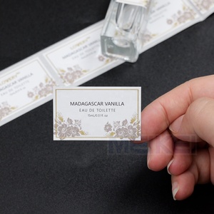 Vàng Lá Biểu Tượng Vải Lanh Kết Cấu Chai Nước Hoa Nhãn Thiết Kế Cá Nhân Vàng Lá Cuộn Nhãn Dán Nhãn Cho Nước Hoa - Product Image 3