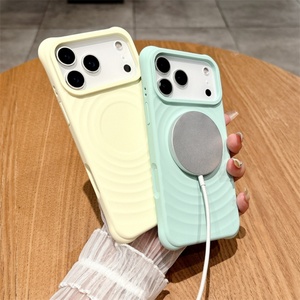 <b>Wireless</b> <b>Charge</b> Liquid Magnetic <b>case</b> for iphone 17 16 15 Pro Max 14 13 12 Shockproof Curly Silicone Wave Cover - Product Image 3