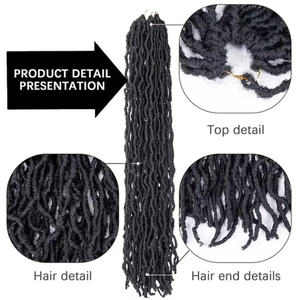 Bán Buôn Nữ Thần Giả Crochet Tóc 28 30 36Inch Tổng Hợp Bện Và Xoắn Bấc Sợi Ngang Duy Nhất Phi Bím Tóc - Product Image 4