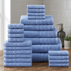 Juego de Toallas de Baño ORCHID Azules de Microfibra Tejida, Color Sólido, Rectangulares, Ecológicas, de Secado Rápido, para Deportes - Product Image 1