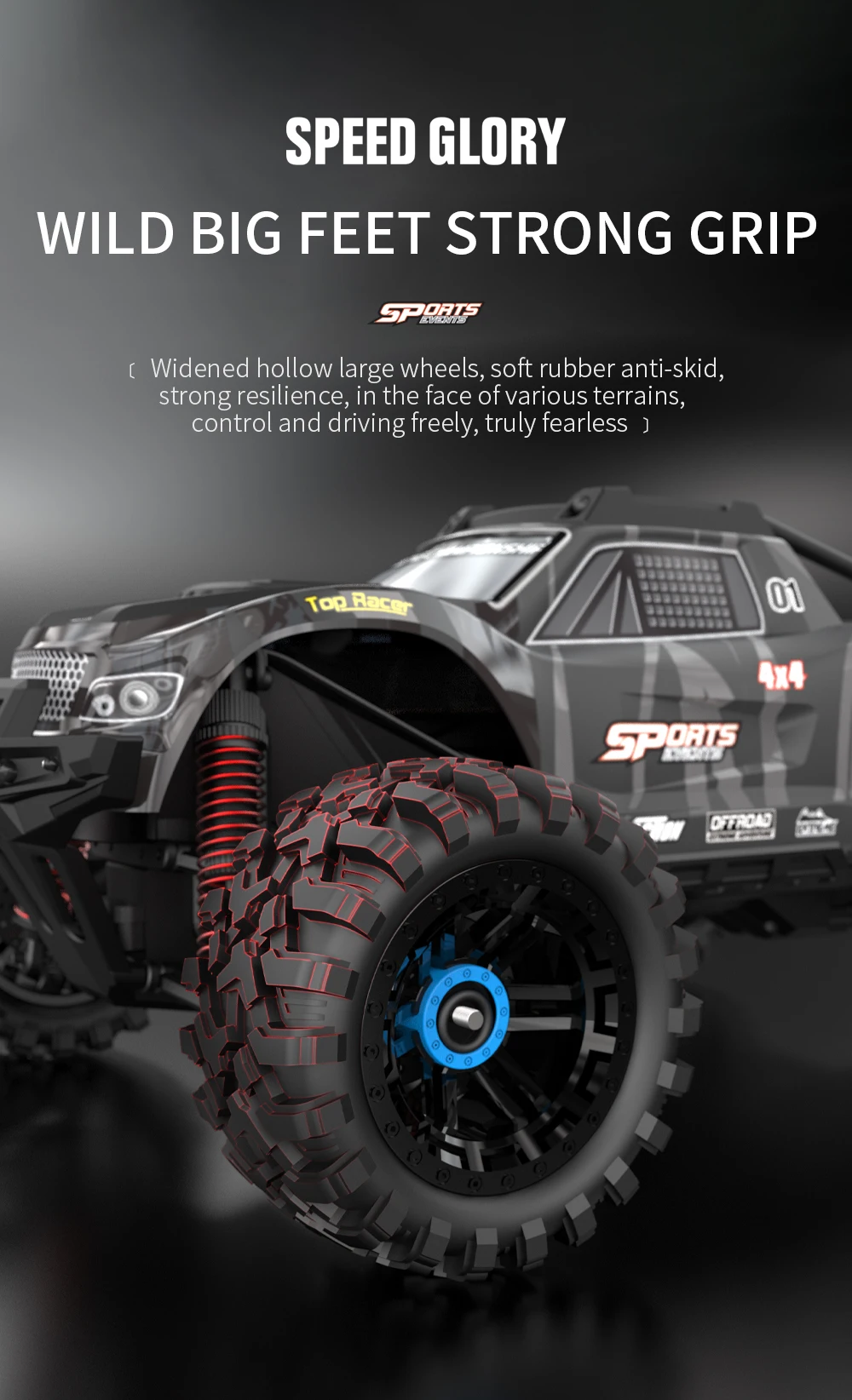 HOSHI KF10 RC CAR 1/10 Scale Truck 45KM/H High-Speed CAR Off-Road Vehicle high speed electric Climbing Vehicle Remote Control