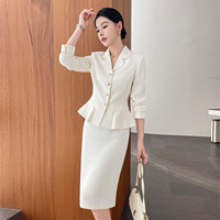 Costume professionnel pour femme, jupe, bijouterie, vêtements de travail, hôtel, responsable, veste de costume, robe formelle, printemps
