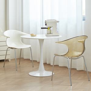 Chaise de salle à manger en acrylique crème vent transparent en plastique épaissi accoudoir arrière réseau domestique chaise de loisirs de réception de <span class=keywords><strong>chat</strong></span> rouge - Product Image 3