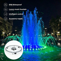 Fuente Musical de Agua Danzante de Lujo, Diseño Personalizado, Acero Inoxidable, para Jardín y Parque
