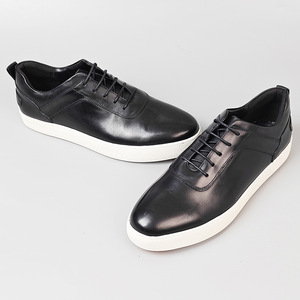 Chaussures bateau en cuir de vache véritable pour hommes, à lacets, bout rond, semelle extérieure en caoutchouc, semelle intermédiaire en EVA, toutes saisons, confortables, décontractées - Product Image 2