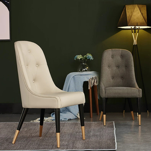Silla de Comedor Moderna de Cuero de Lujo, Cómoda, con Patas de Metal Tapizadas, para Restaurante <span class=keywords><strong>y</strong></span> Hotel - Product Image 1