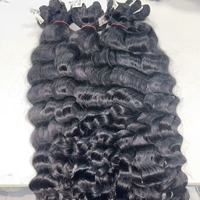 Paquetes crudo de cabello rizado indio Paquetes de cabello crudo sin procesar para precio de fábrica
