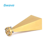 Antenne cornet rectangulaire Gwave GHA600900-25 WR-12 bande E 60-90 GHz, gain 20 dBi, 50 ohms, avec montage coaxial pour communication RF